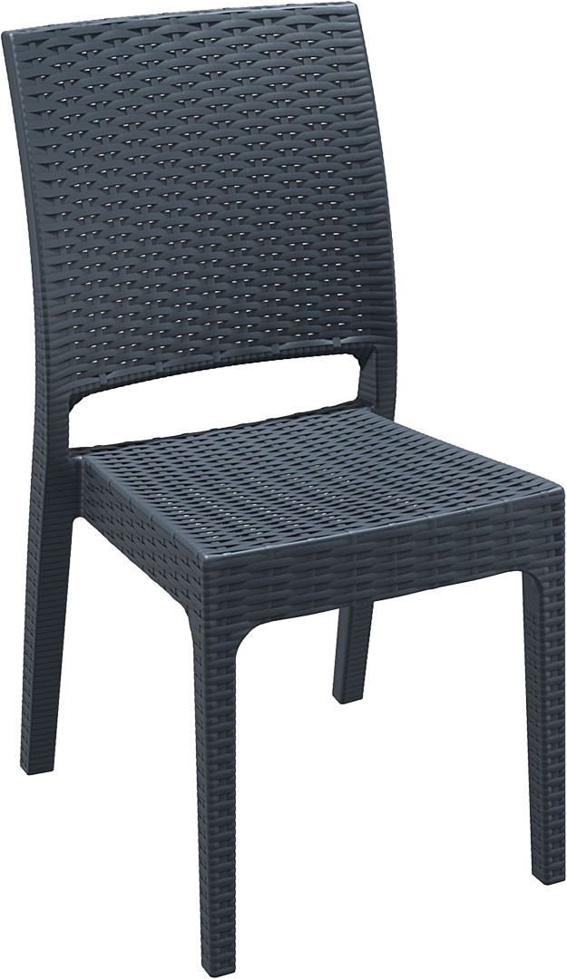 Cadeira esplanada para hotelaria profissional em RATTAN PVC, preparada para utilização em espaços exteriores