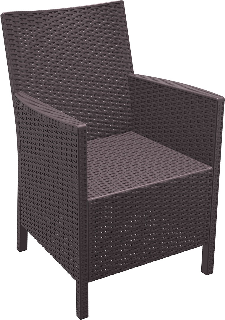 Cadeira esplanada para hotelaria profissional em RATTAN PVC, preparada para utilização em espaços exteriores