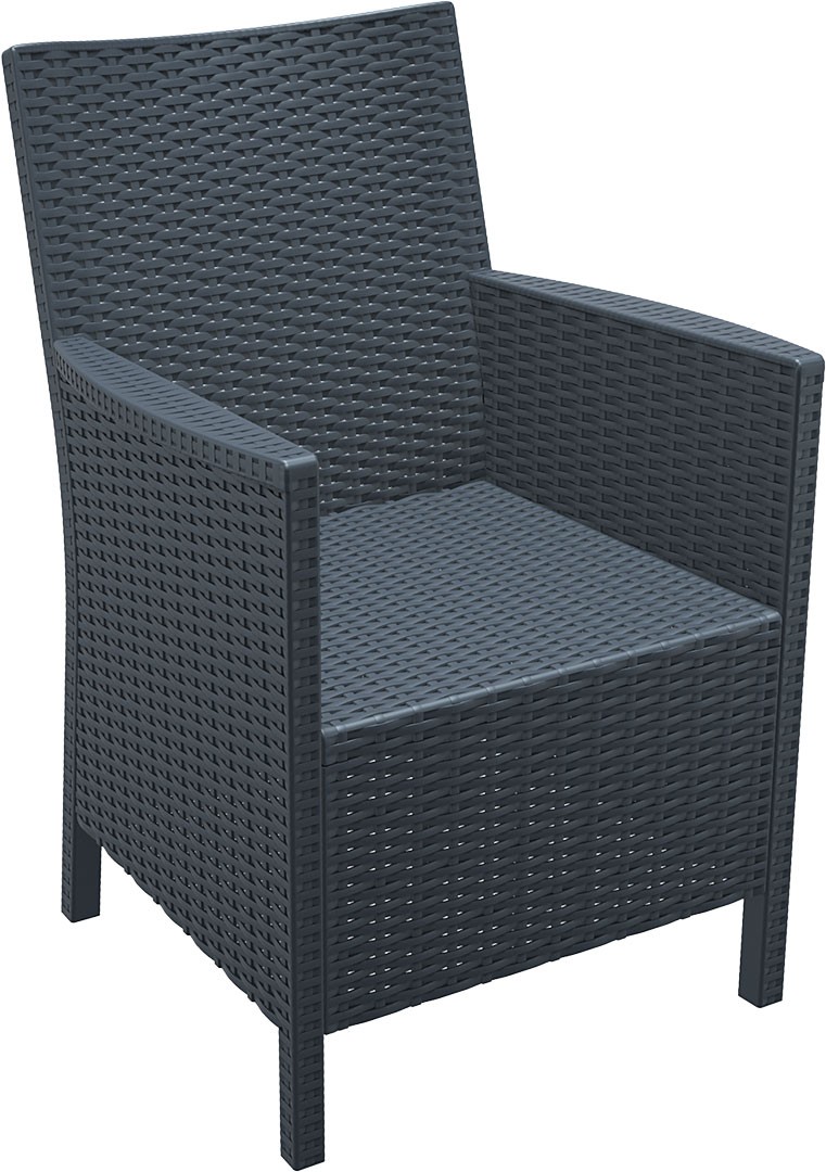 Cadeira esplanada para hotelaria profissional em RATTAN PVC, preparada para utilização em espaços exteriores