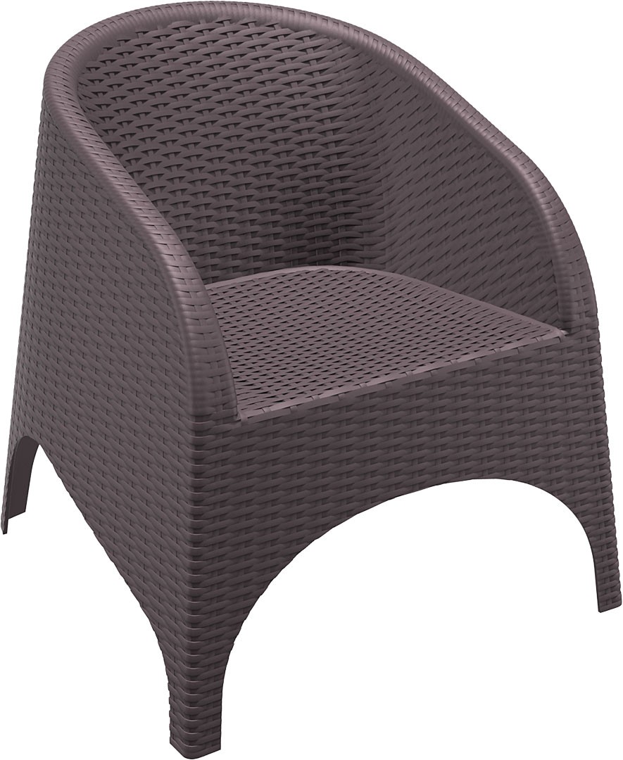 Cadeira esplanada para hotelaria profissional em RATTAN PVC, preparada para utilização em espaços exteriores