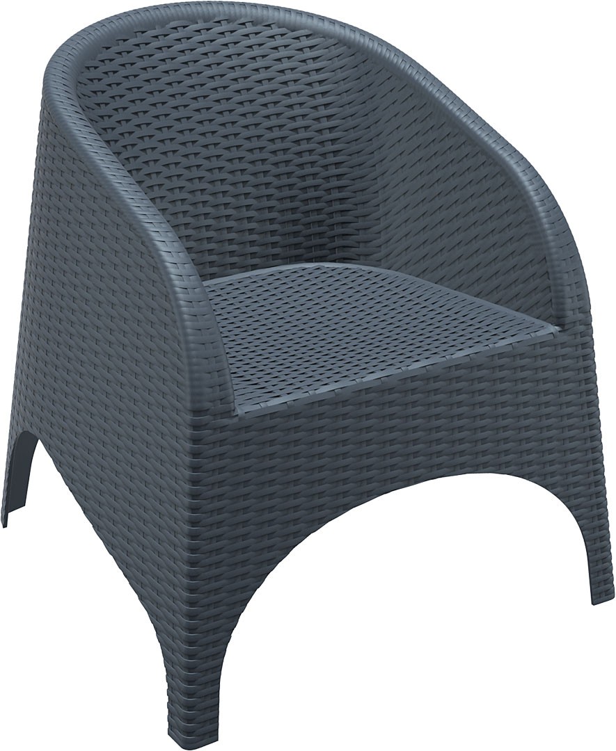 Cadeira esplanada para hotelaria profissional em RATTAN PVC, preparada para utilização em espaços exteriores