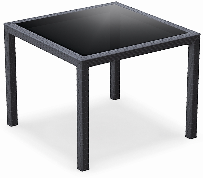 Mesa esplanada para hotelaria profissional, construída em RATTAN PVC, preparada para utilização em espaços exteriores, disponível em várias cores.