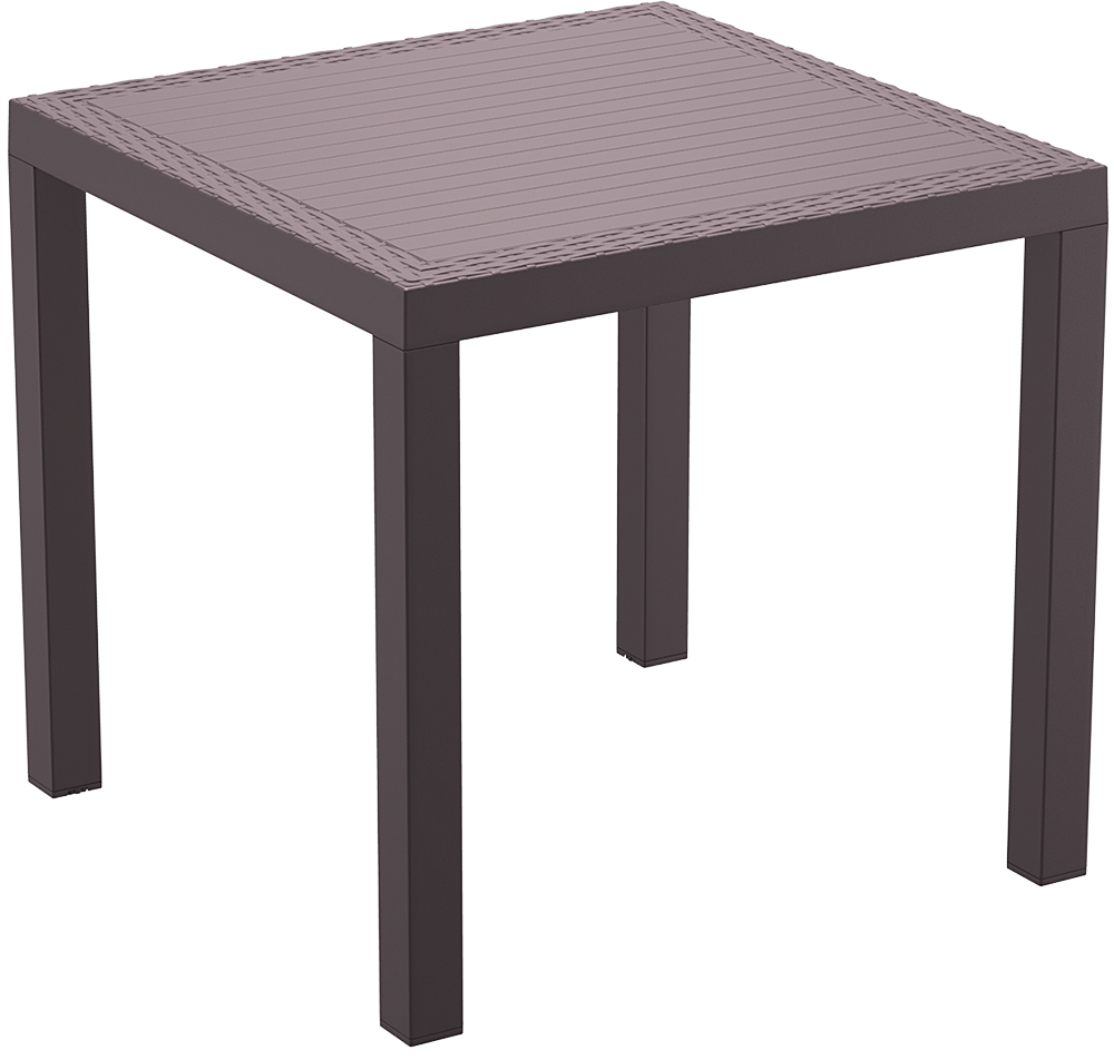 Mesa esplanada para hotelaria profissional, construída em RATTAN PVC, preparada para utilização em espaços exteriores, disponível em várias cores.