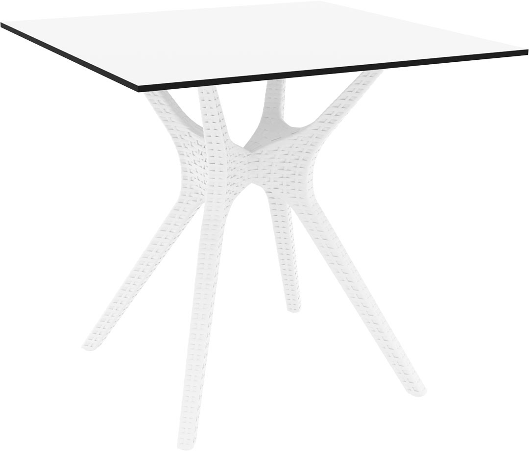 Mesa esplanada para hotelaria profissional, construída em RATTAN PVC, preparada para utilização em espaços exteriores, disponível em várias cores.