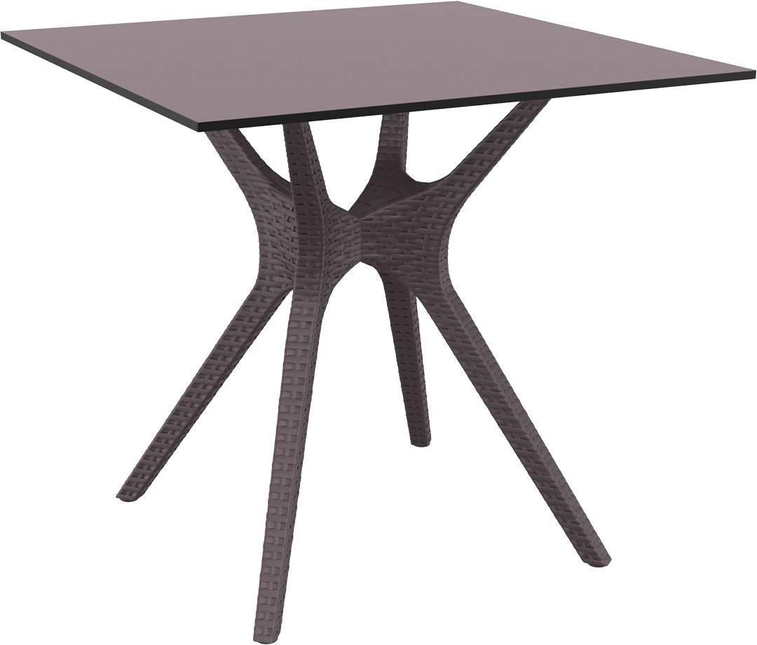 Mesa esplanada para hotelaria profissional, construída em RATTAN PVC, preparada para utilização em espaços exteriores, disponível em várias cores.