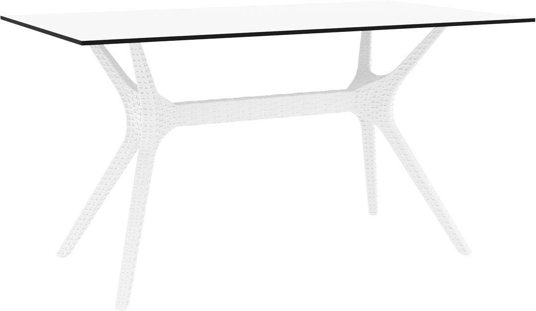 Mesa esplanada para hotelaria profissional, construída em RATTAN PVC, preparada para utilização em espaços exteriores, disponível em várias cores.