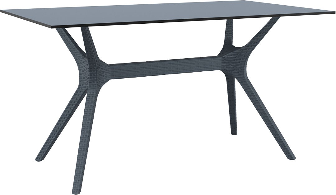 Mesa esplanada para hotelaria profissional, construída em RATTAN PVC, preparada para utilização em espaços exteriores, disponível em várias cores.