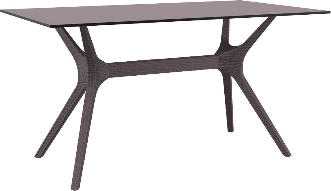 Mesa esplanada para hotelaria profissional, construída em RATTAN PVC, preparada para utilização em espaços exteriores, disponível em várias cores.