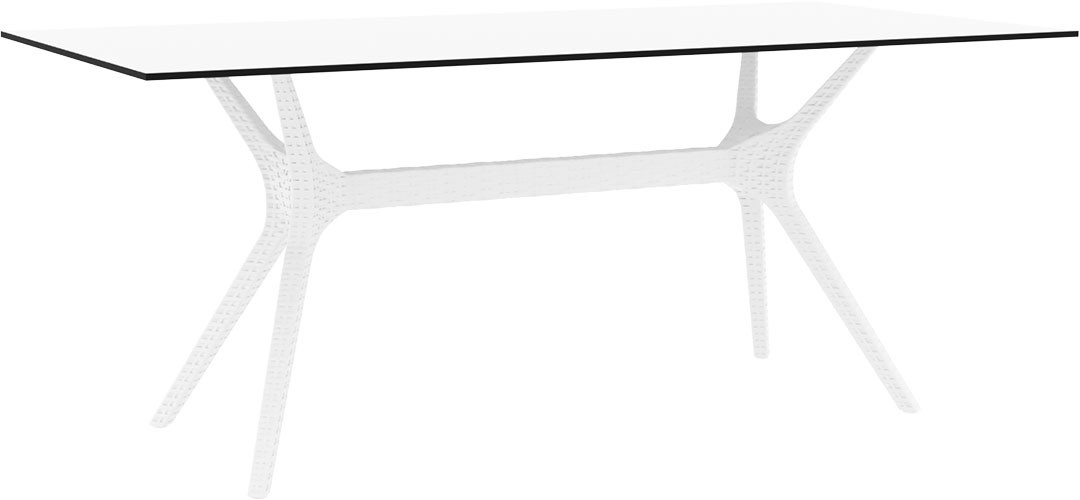 Mesa esplanada para hotelaria profissional, construída em RATTAN PVC, preparada para utilização em espaços exteriores, disponível em várias cores.