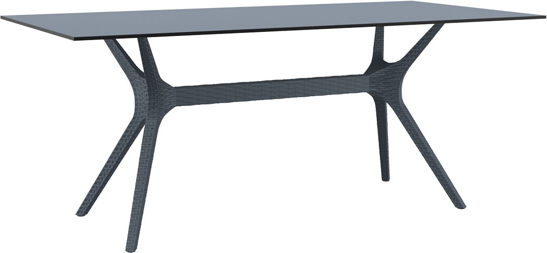 Mesa esplanada para hotelaria profissional, construída em RATTAN PVC, preparada para utilização em espaços exteriores, disponível em várias cores.