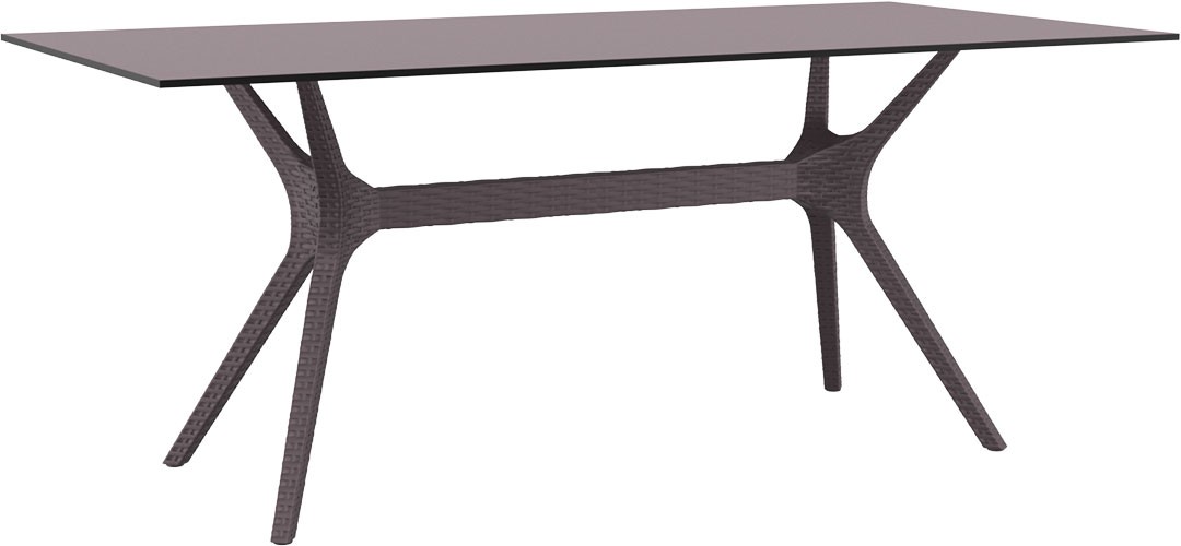 Mesa esplanada para hotelaria profissional, construída em RATTAN PVC, preparada para utilização em espaços exteriores, disponível em várias cores.
