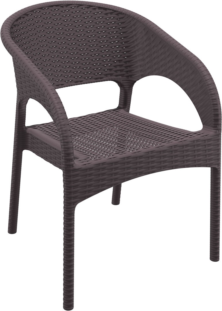 Cadeira esplanada para hotelaria profissional em RATTAN PVC, preparada para utilização em espaços exteriores, disponível em várias cores.