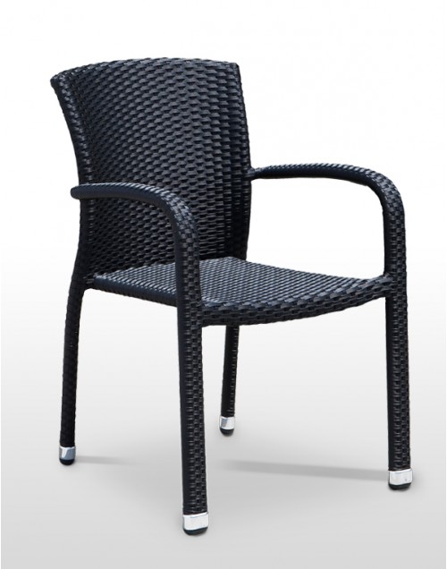 Cadeira esplanada para hotelaria profissional em RATTAN PVC, preparada para utilização em espaços exteriores, disponível em várias cores.
