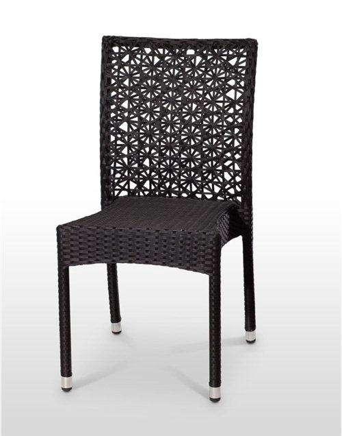 Cadeira esplanada para hotelaria profissional em RATTAN PVC, preparada para utilização em espaços exteriores, disponível em várias cores.