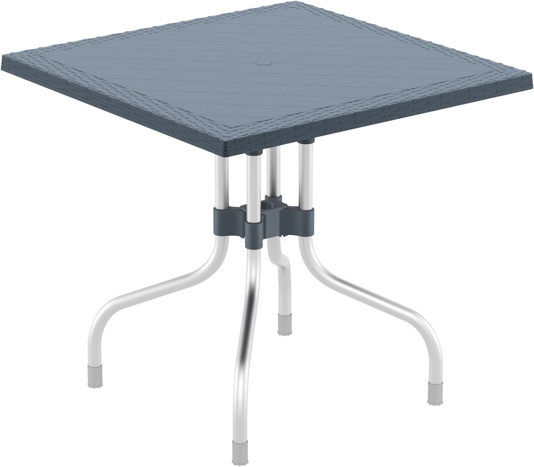 Mesa esplanada para hotelaria profissional, construída em RATTAN PVC, preparada para utilização em espaços exteriores, disponível em várias cores.