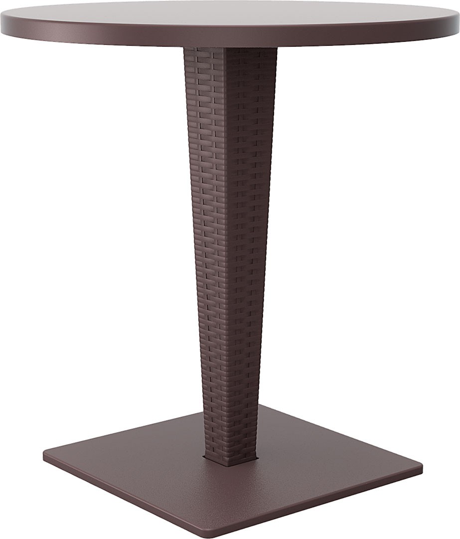 Mesa esplanada para hotelaria profissional, construída em RATTAN PVC, preparada para utilização em espaços exteriores, disponível em várias cores.