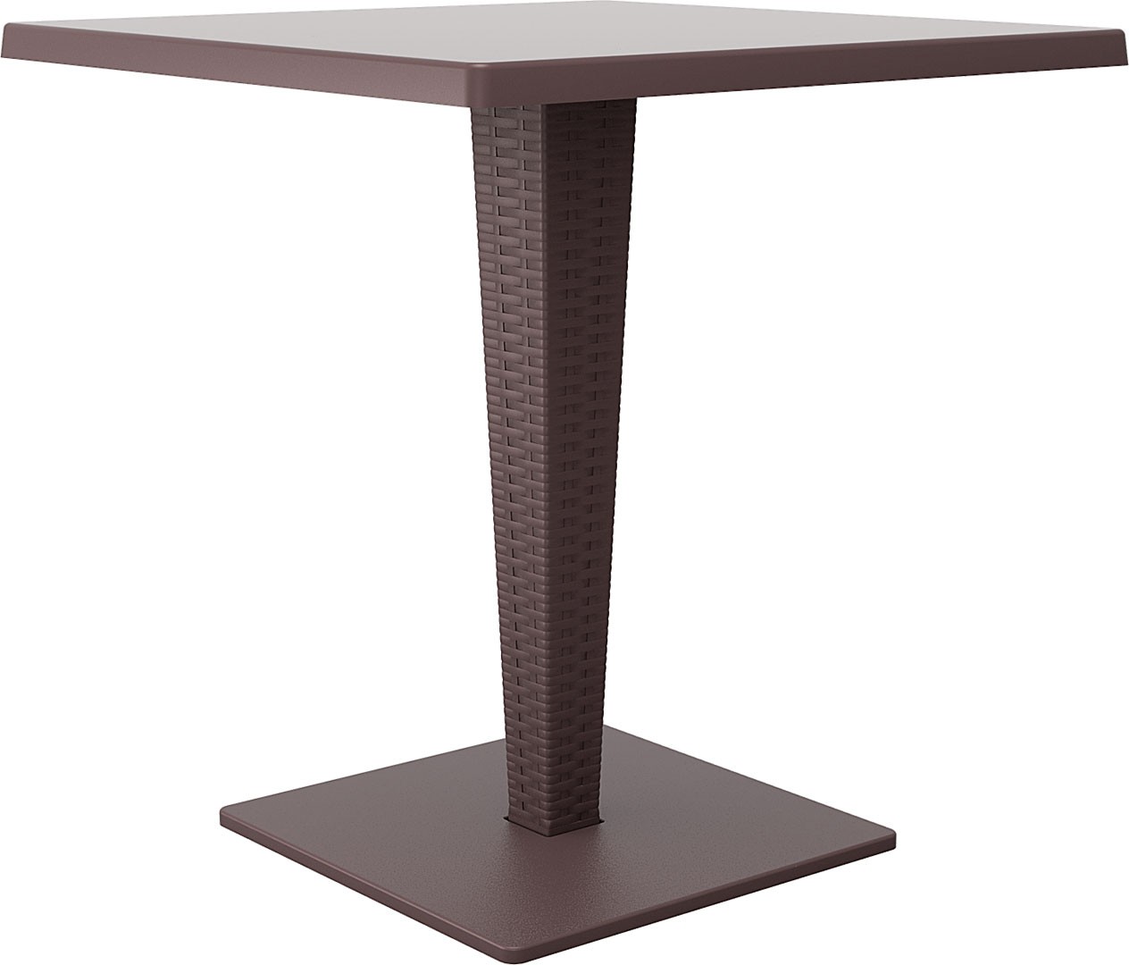 Mesa esplanada para hotelaria profissional, construída em RATTAN PVC, preparada para utilização em espaços exteriores, disponível em várias cores.