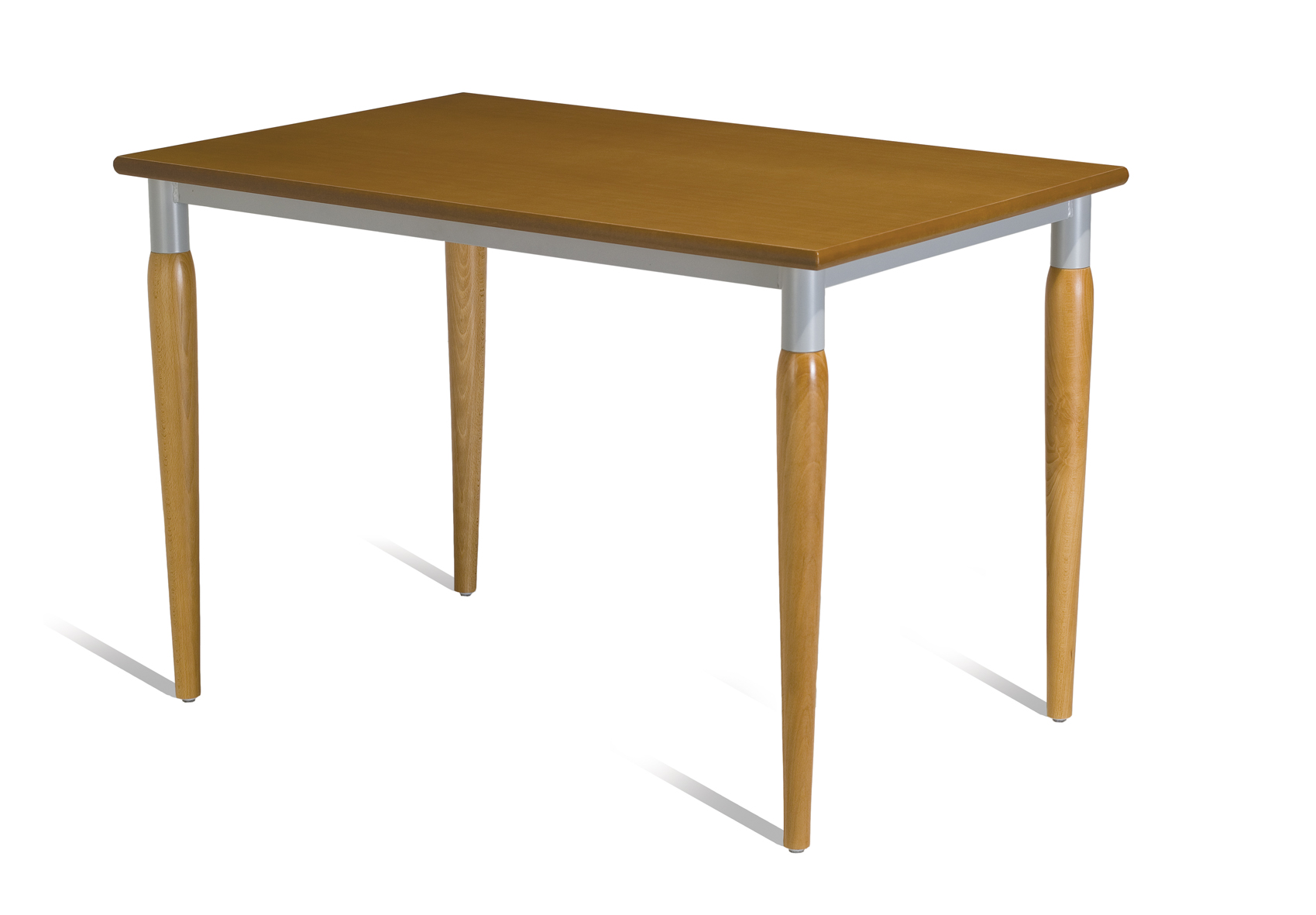 Mesa coluna central para hotelaria profissional com estrutura metálica e prumo madeira, disponível com varias medidas, tonalidades , formatos e categorias de tampos