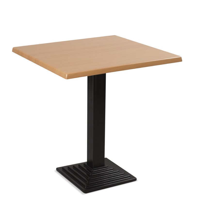 Mesa coluna central para hotelaria profissional com estrutura metálica e prumo metálico, disponível com varias medidas, tonalidades , formatos e categorias de tampos