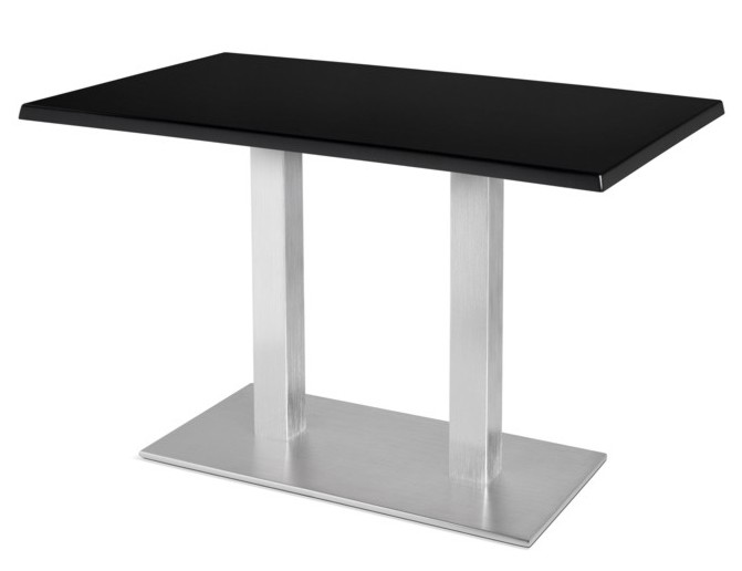 Mesa coluna central para hotelaria profissional com estrutura metálica e prumo metálico, disponível com varias medidas, tonalidades , formatos e categorias de tampos