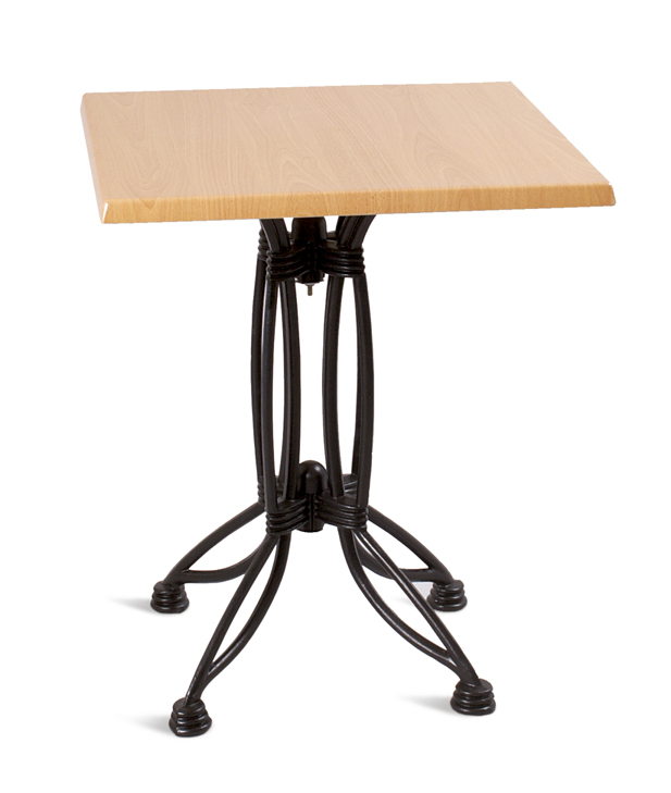 Mesa coluna central para hotelaria profissional com estrutura metálica e prumo metálico, disponível com varias medidas, tonalidades , formatos e categorias de tampos