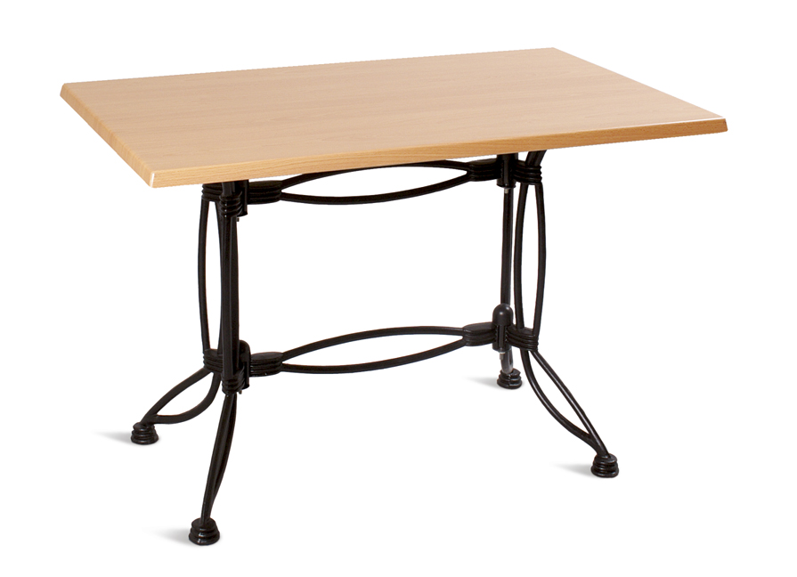 Mesa coluna central para hotelaria profissional com estrutura metálica e prumo metálico, disponível com varias medidas, tonalidades , formatos e categorias de tampos