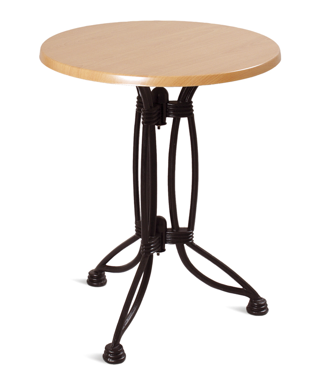 Mesa coluna central para hotelaria profissional com estrutura metálica e prumo metálico, disponível com varias medidas, tonalidades , formatos e categorias de tampos