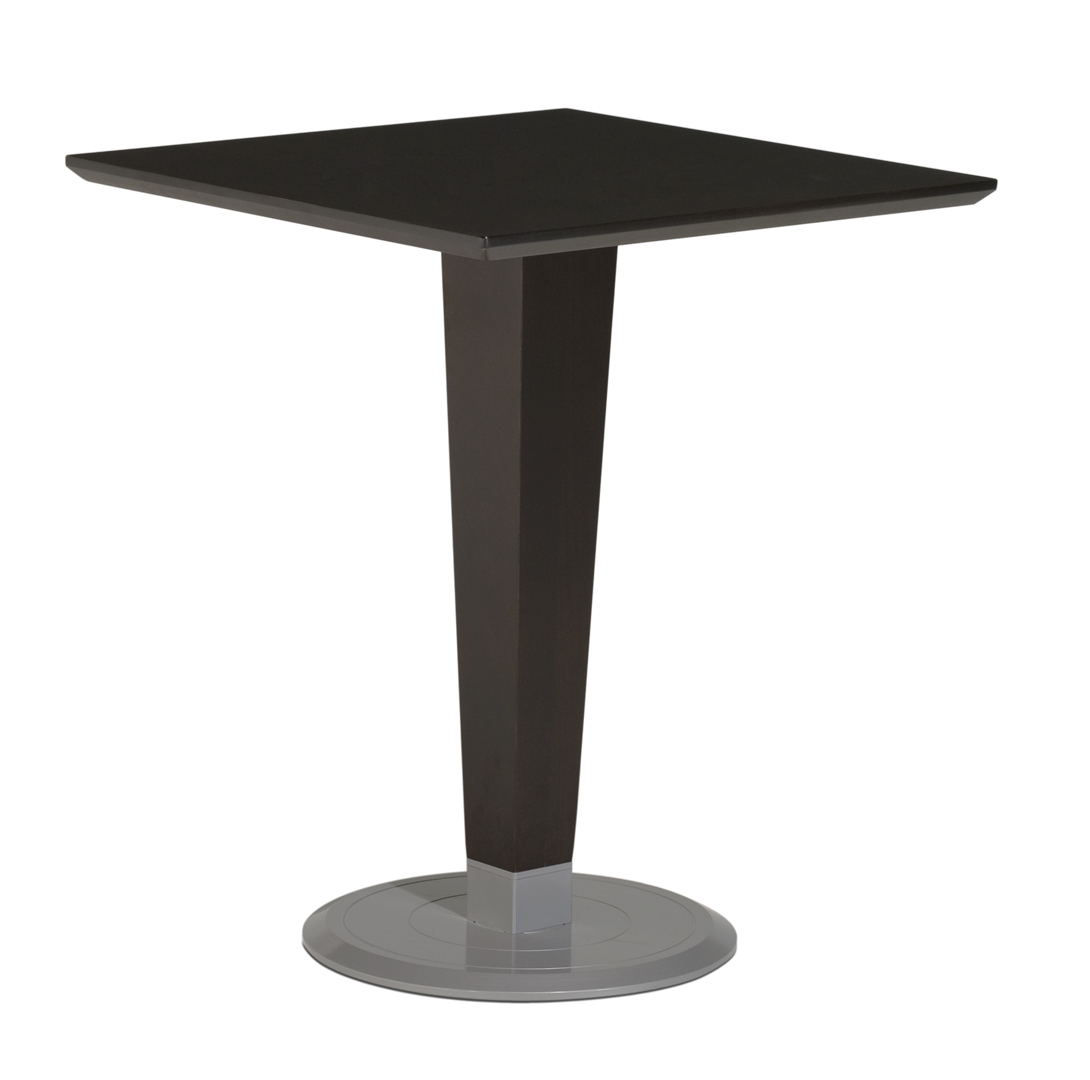 Mesa coluna central para hotelaria profissional com estrutura metálica e prumo madeira, disponível com varias medidas, tonalidades , formatos e categorias de tampos