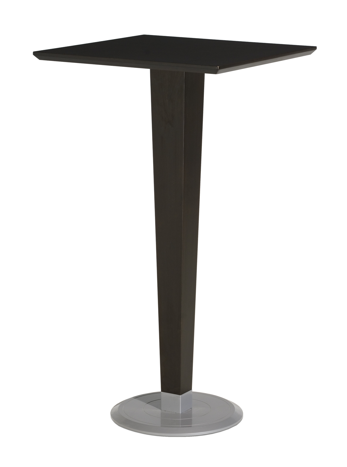 Mesa coluna central para hotelaria profissional com estrutura metálica e prumo madeira, disponível com varias medidas, tonalidades , formatos e categorias de tampos
