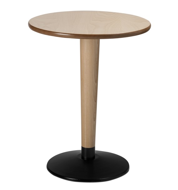 Mesa coluna central para hotelaria profissional com estrutura metálica e prumo madeira, disponível com varias medidas, tonalidades , formatos e categorias de tampos